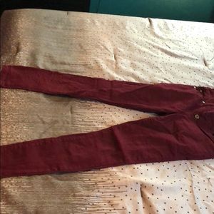 Dark red boom boom jeans